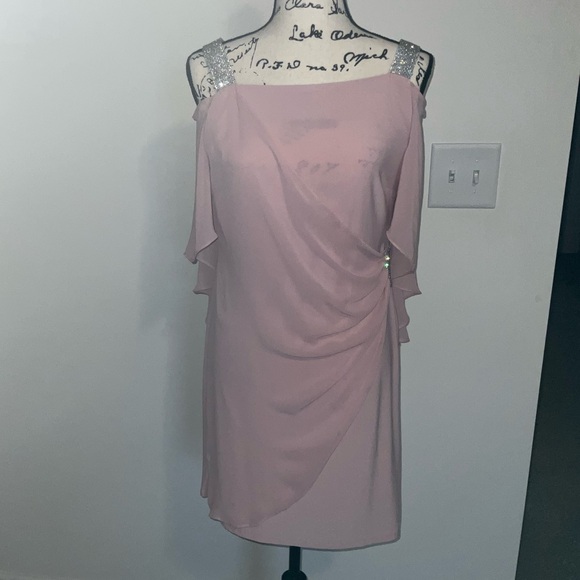 Pink Medium MSK Womens 3/4 Sleeve Sheath Dress - Picture 3 of 8